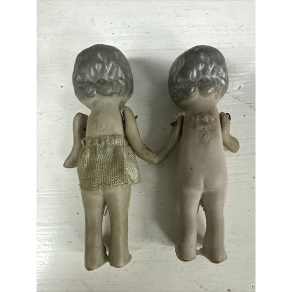 Vintage Bisque Porcelain Baby Dolls Jointed Arms Made in Japan 3" - Picture 3 of 5